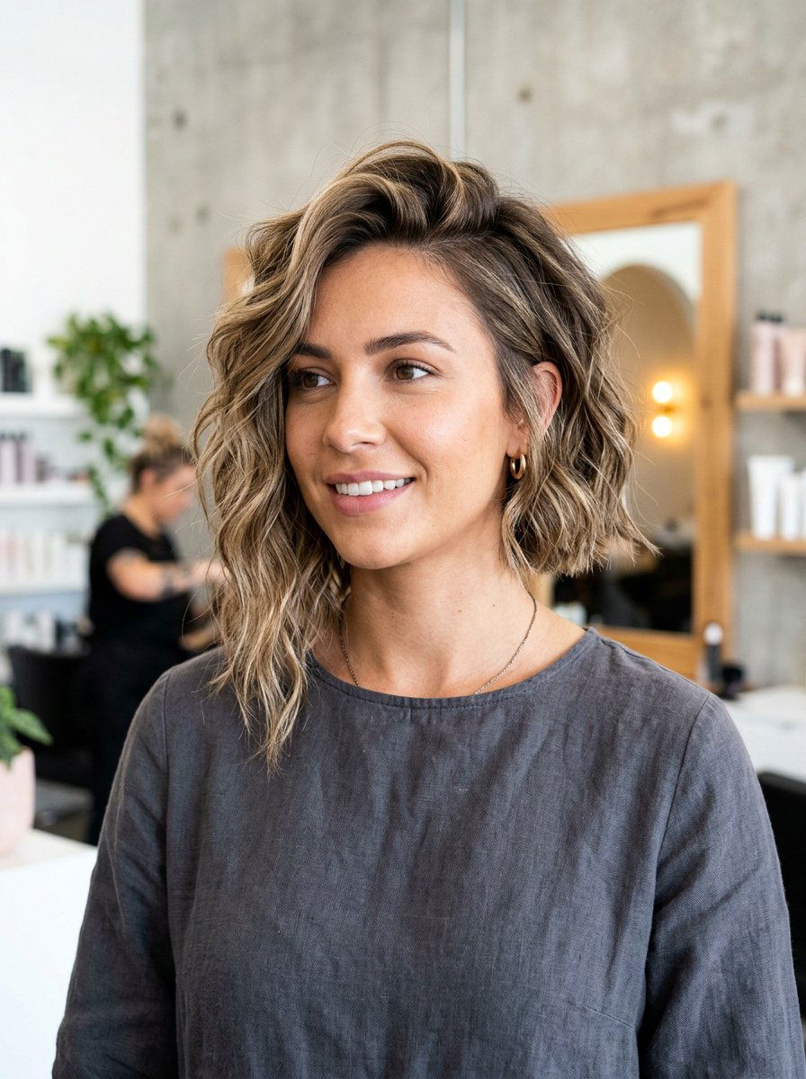 Asymmetrical Textured Bob - 20 textured short bob for thick hair women - 20 textured short bob for thick hair women