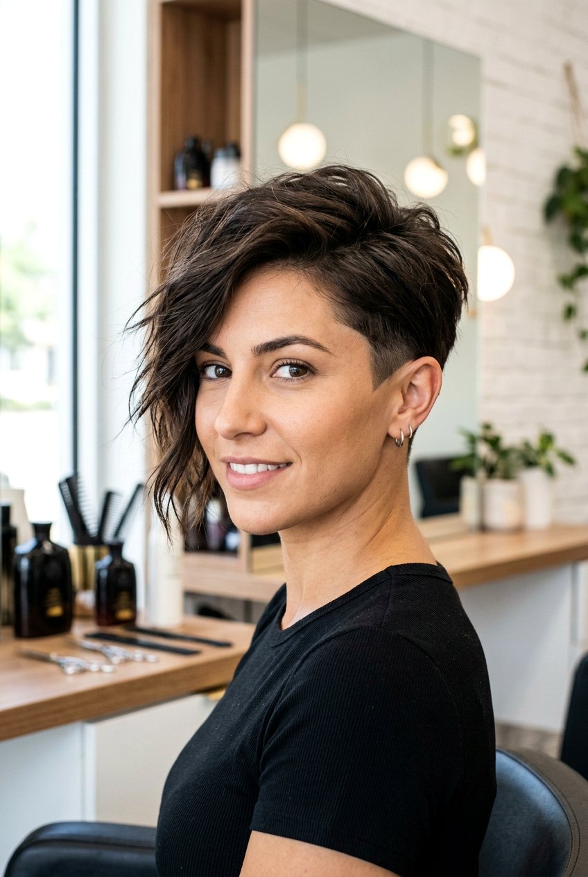 Asymmetrical Textured Pixie - 20 textured pixie haircut - 20 textured pixie haircut