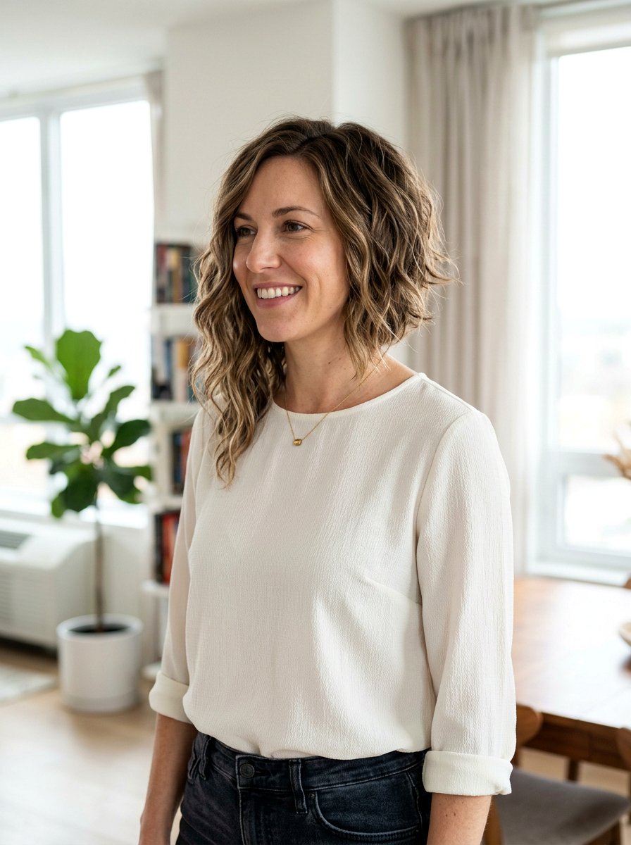 Asymmetrical Textured Wavy Bob With Layers - 20 textured wavy bob with layers - 20 textured wavy bob with layers