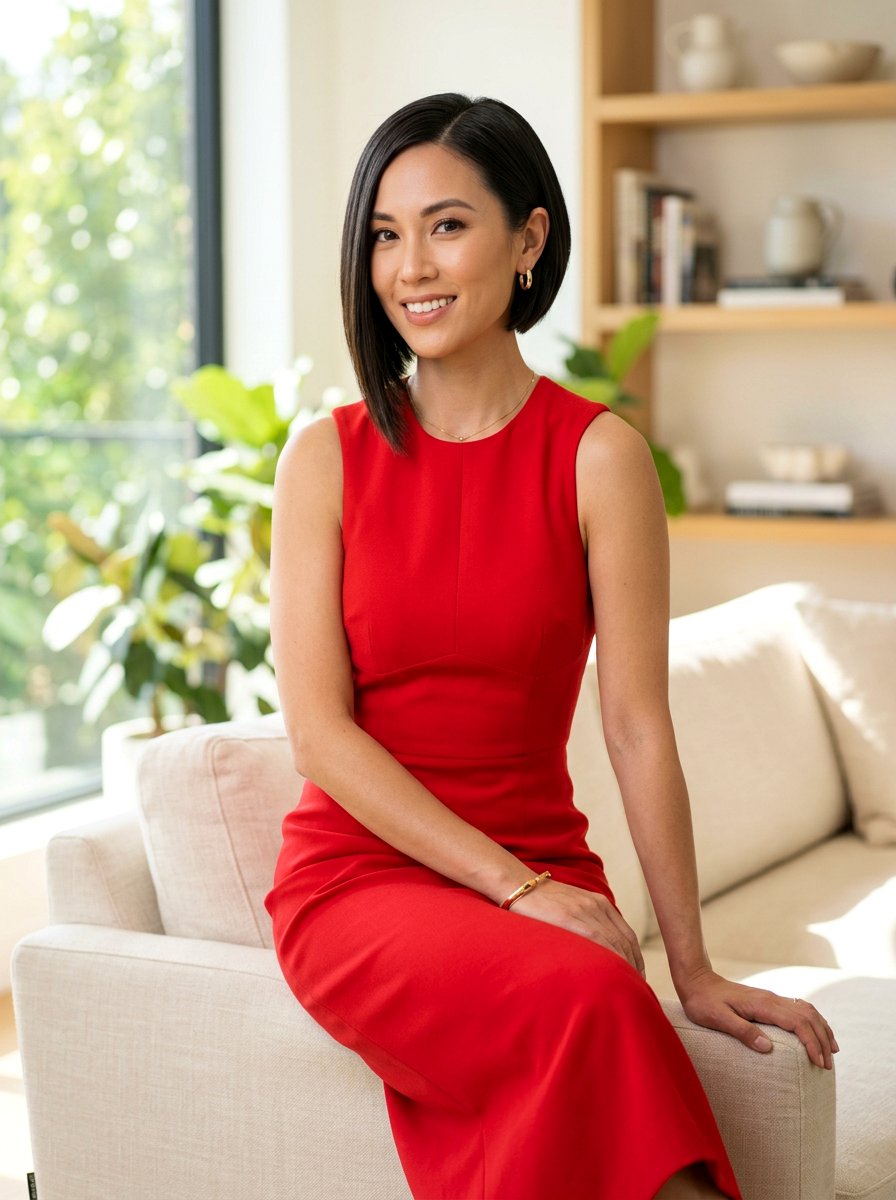 Asymmetrical Tucked Bob - 20 party hairstyle for red dress - 20 party hairstyle for red dress