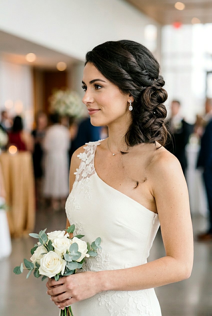 Asymmetrical Twisted Chignon - 20 elegant mother of the bride updo - 20 elegant mother of the bride updo