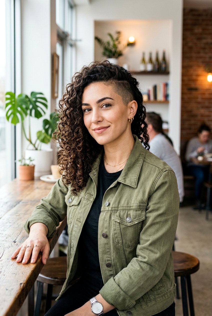 Asymmetrical Undercut for Curly Hair - 20 undercut curls hairstyle for women - 20 undercut curls hairstyle for women