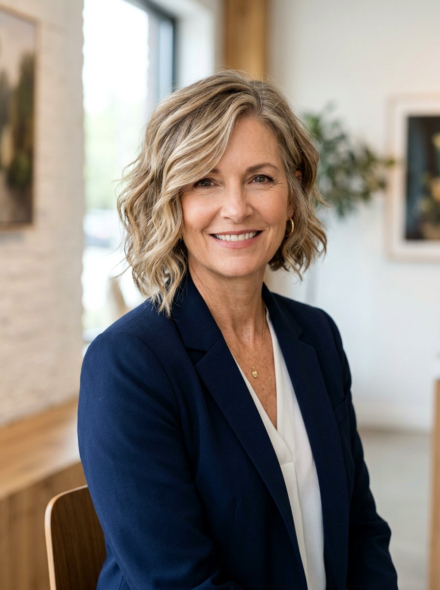 Asymmetrical Wavy Bob Haircut - 20 wavy bob haircut for mature women - 20 wavy bob haircut for mature women