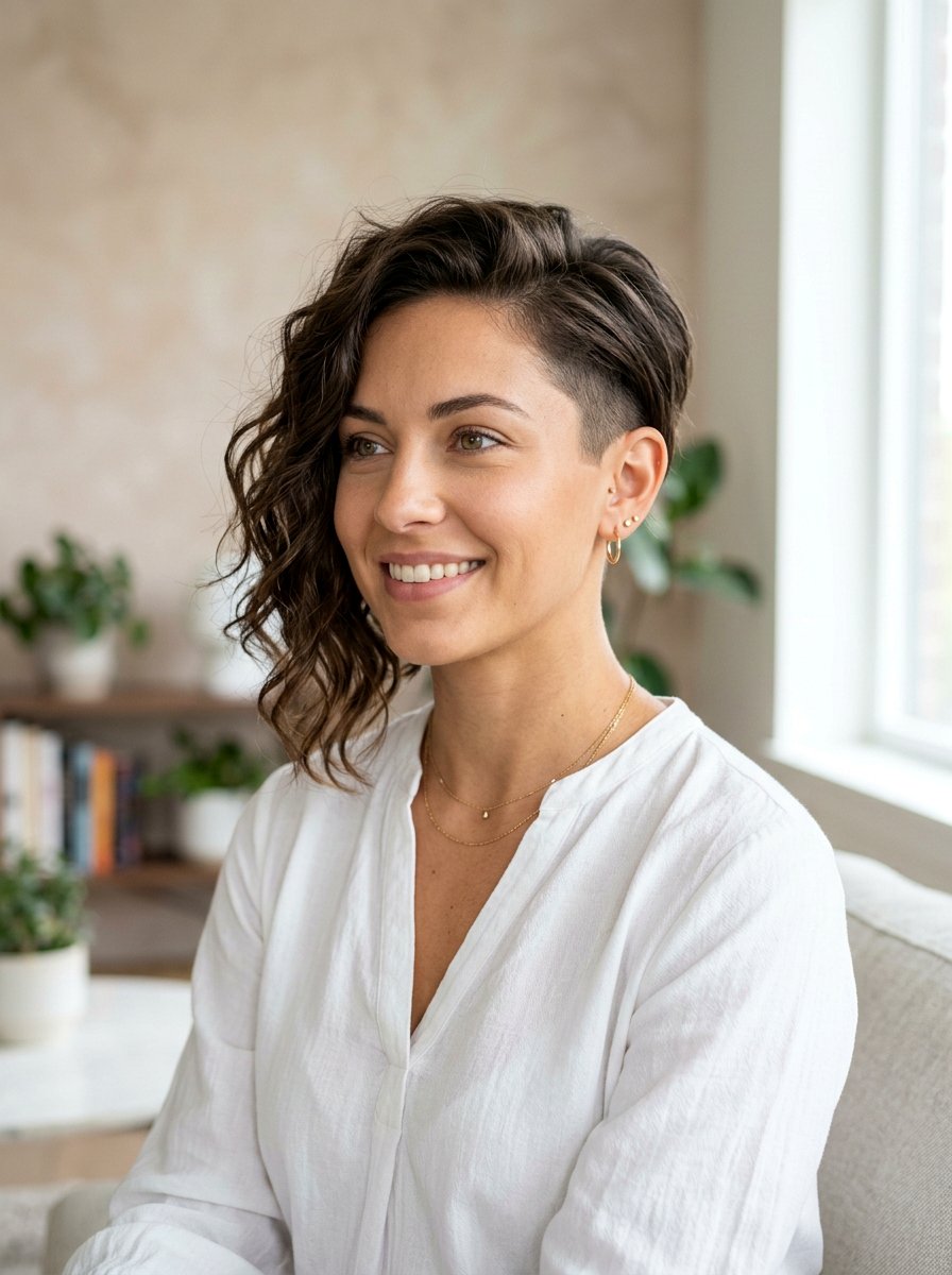 Asymmetrical Wavy Pixie - 20 wavy pixie for fine hair women - 20 wavy pixie for fine hair women