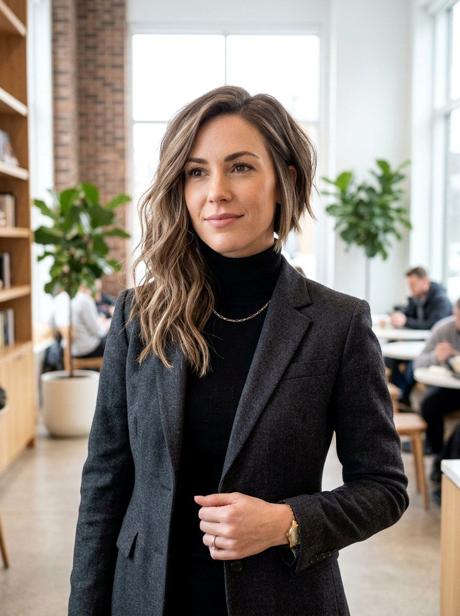 Asymmetrical Winter Lob - 20 winter lob haircut ideas - 20 winter lob haircut ideas