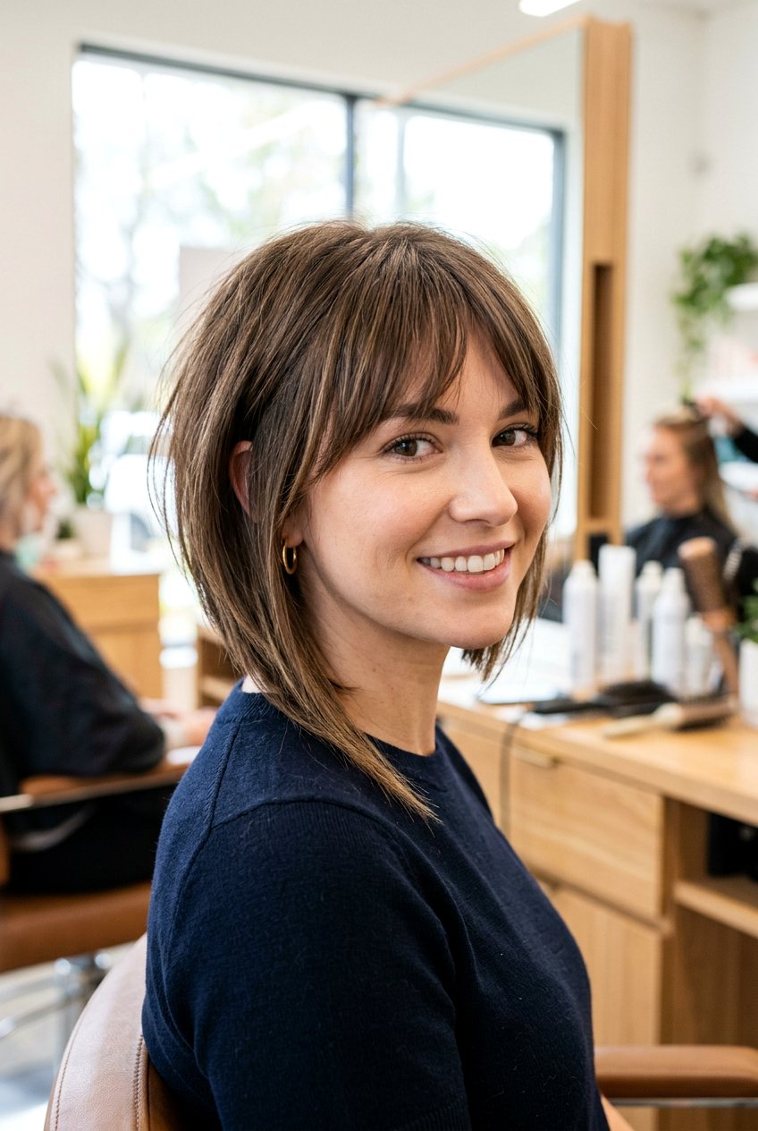 Asymmetrical bob with bangs - 20 short hairstyles with bangs - 20 short hairstyles with bangs