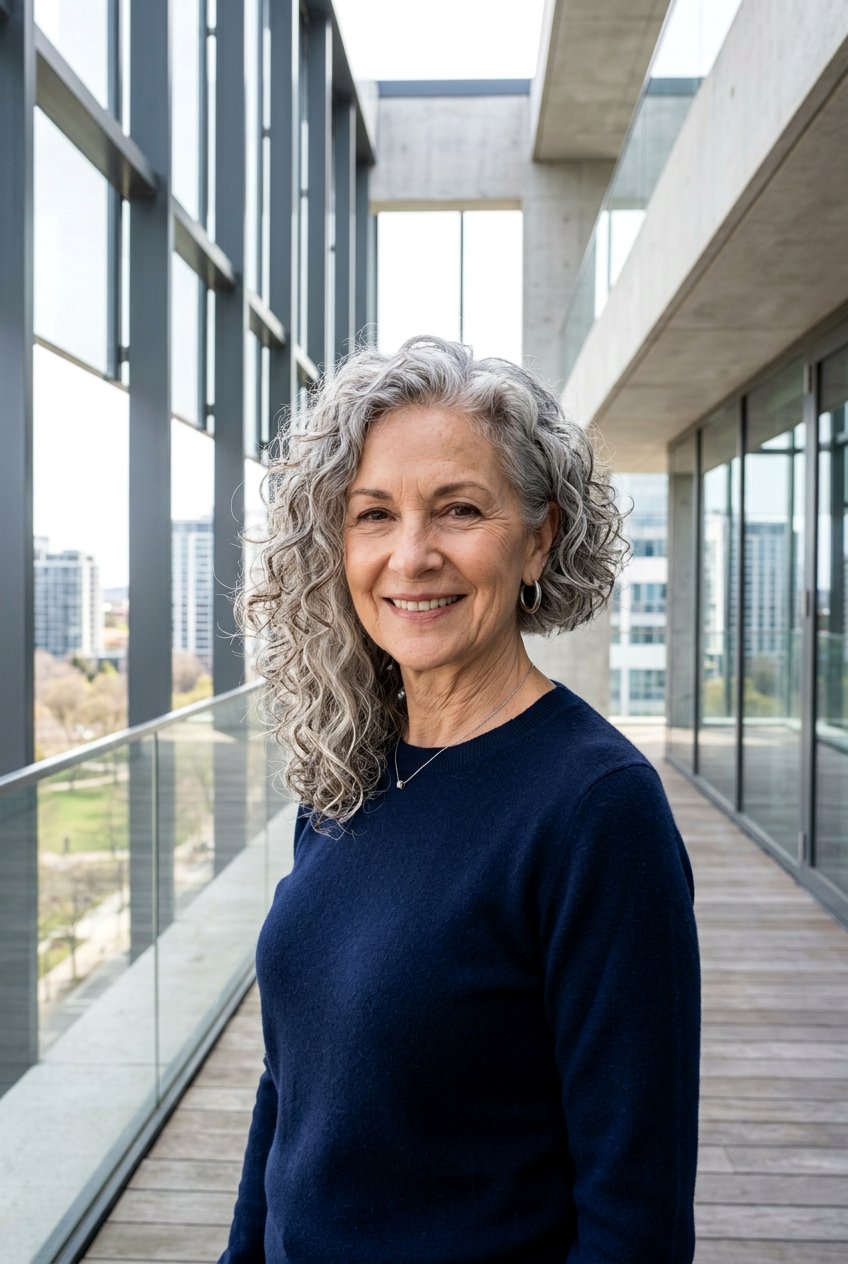 Asymmetrical curly bob - 20 curly hairstyles for older women - 20 curly hairstyles for older women