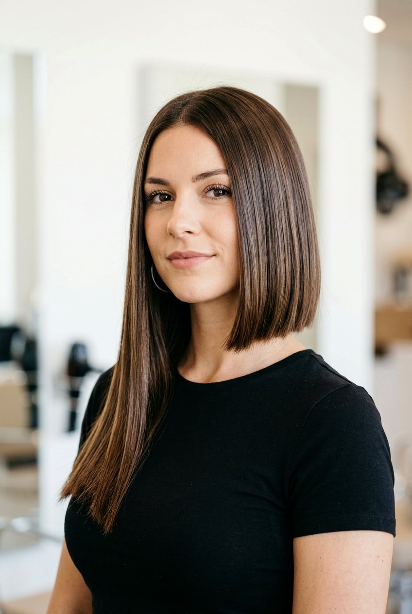 Asymmetrical cut - 20 straight hairstyles for medium hair - 20 straight hairstyles for medium hair