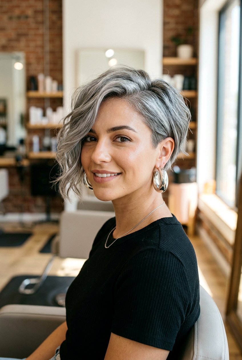 Asymmetrical gray bixie haircut - 20 modern gray bixie haircut - 20 modern gray bixie haircut