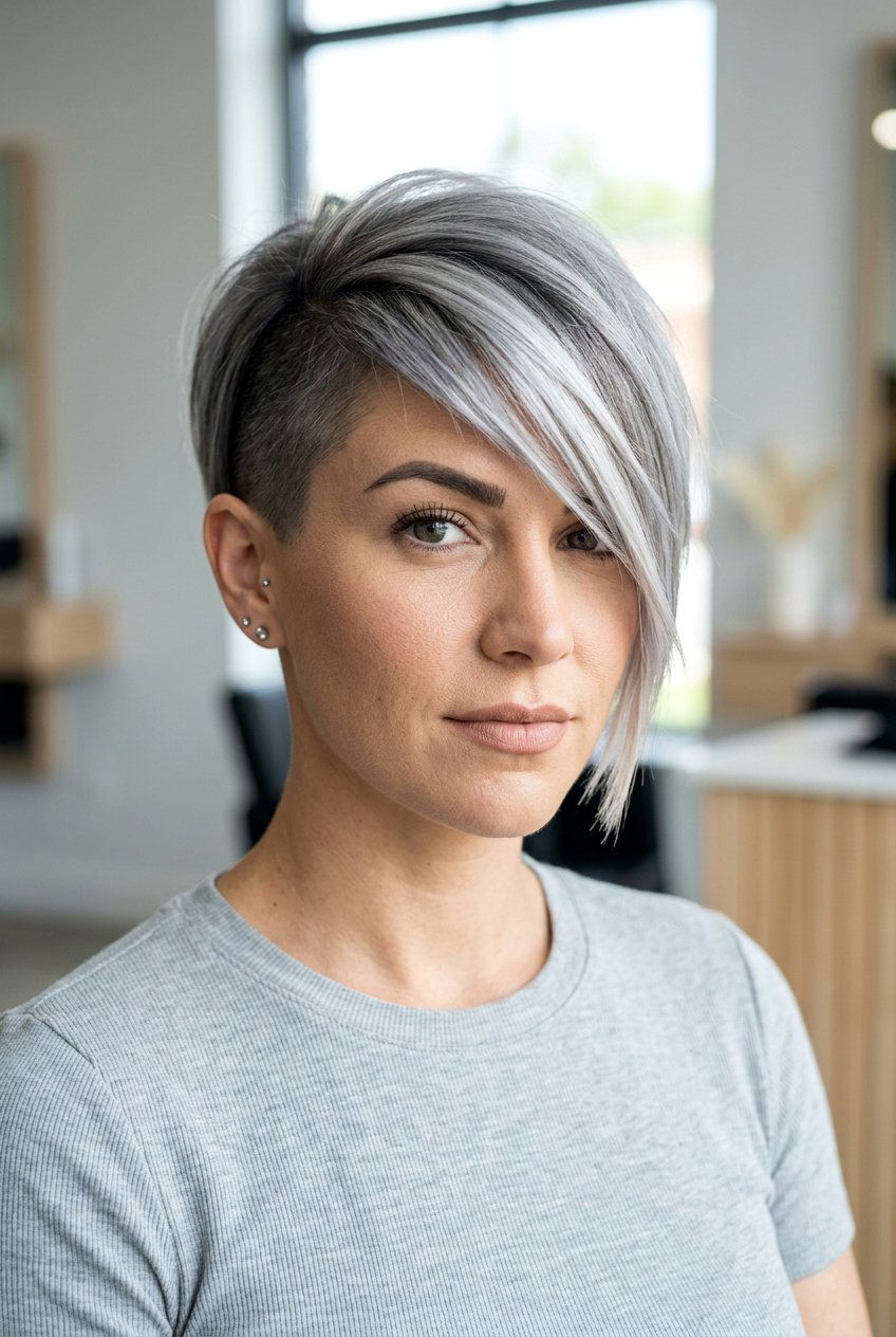 Asymmetrical gray pixie - 20 gray pixie haircut - 20 gray pixie haircut