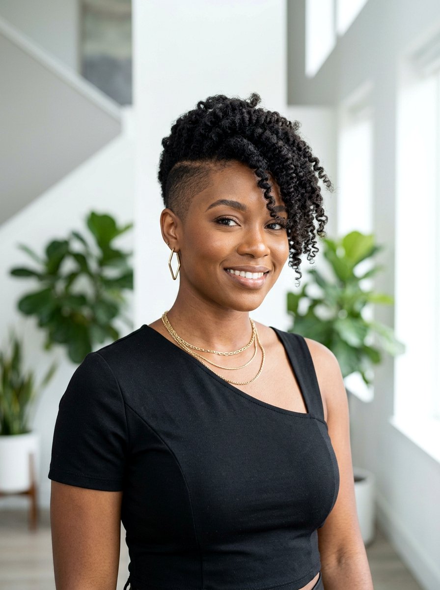 Asymmetrical natural hair undercut - 20 undercut natural hairstyle women - 20 undercut natural hairstyle women