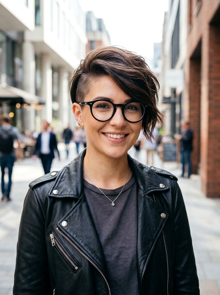 Asymmetrical pixie cut - 20 pixie haircuts for women with glasses - 20 pixie haircuts for women with glasses