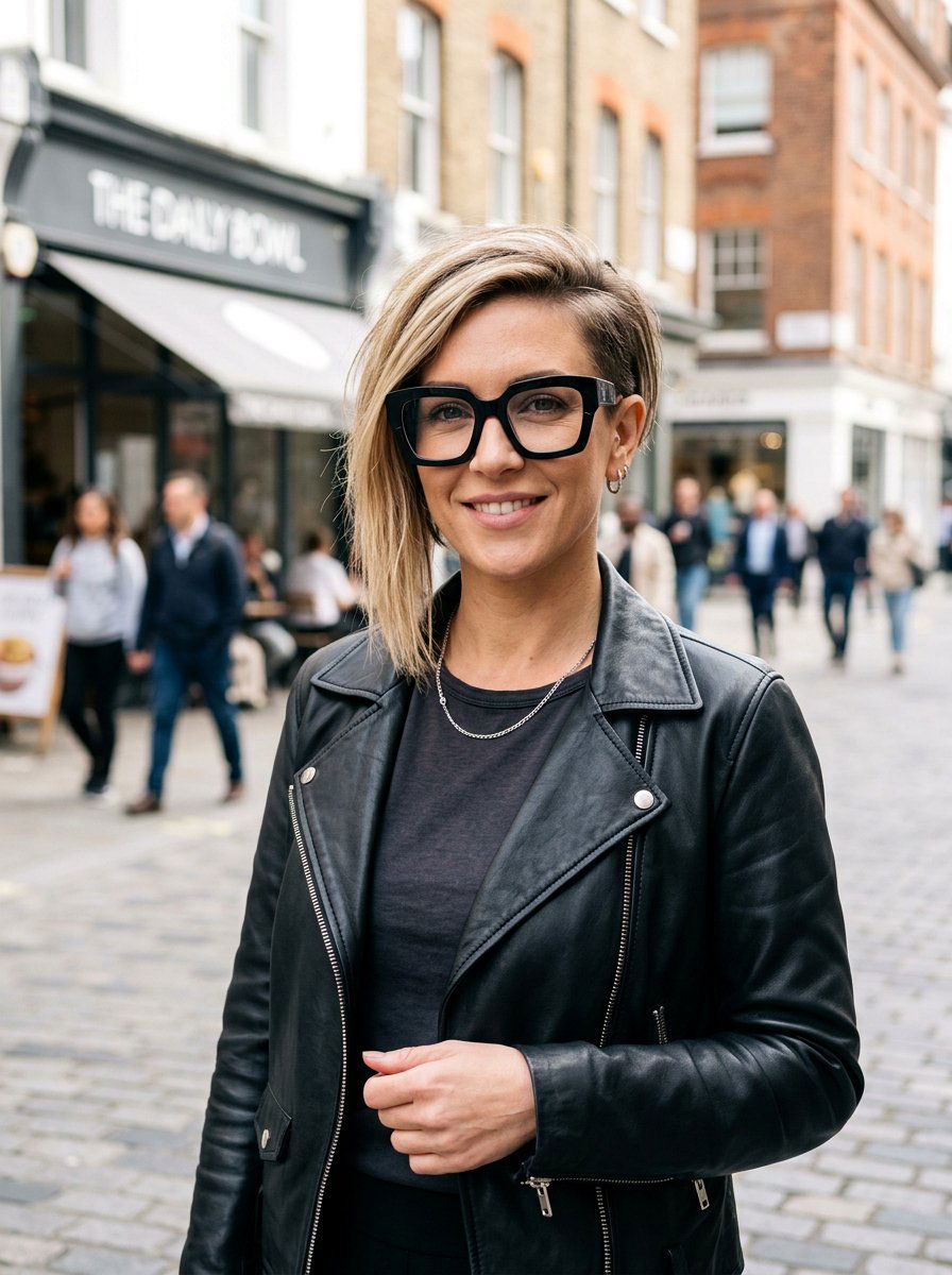 Asymmetrical short cut - 20 short layered cut for women with glasses - 20 short layered cut for women with glasses