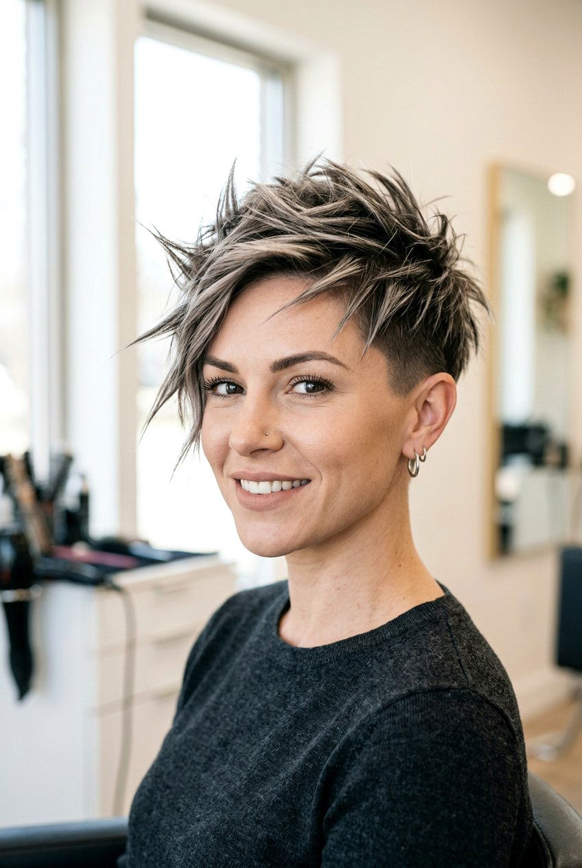 Asymmetrical spiky pixie - 20 spiky pixie haircut - 20 spiky pixie haircut