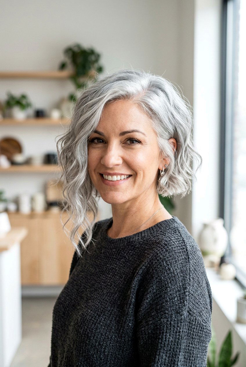 Asymmetrical wavy bob - 20 short wavy hairstyles - 20 short wavy hairstyles