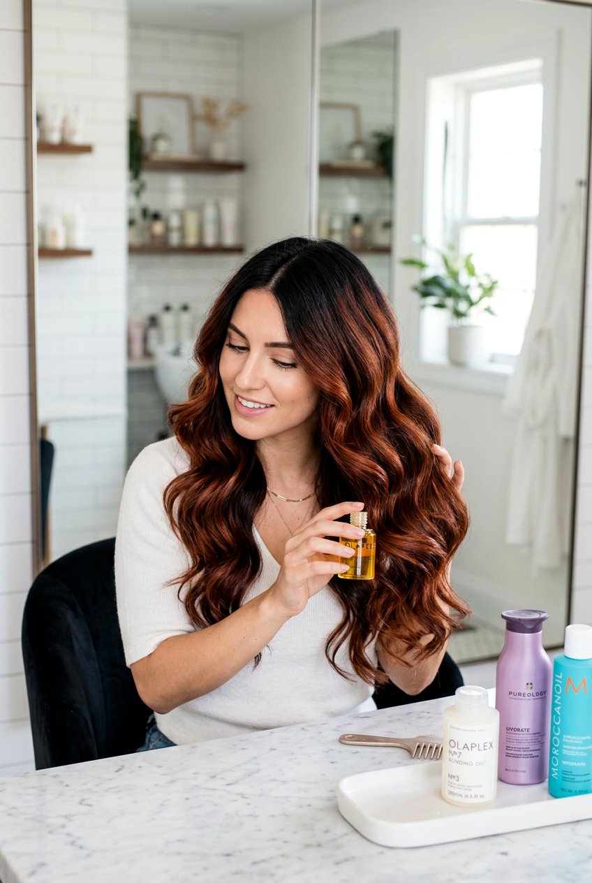 Auburn Balayage Maintenance Tips for Dark Hair - 20 auburn balayage on dark hair - 20 auburn balayage on dark hair