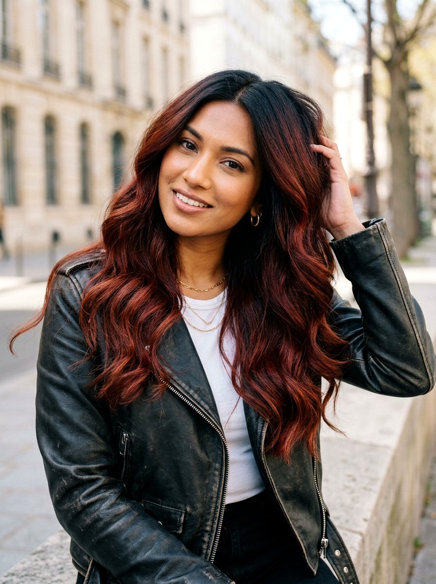 Auburn Balayage On Black Hair - 20 rich auburn balayage - 20 rich auburn balayage