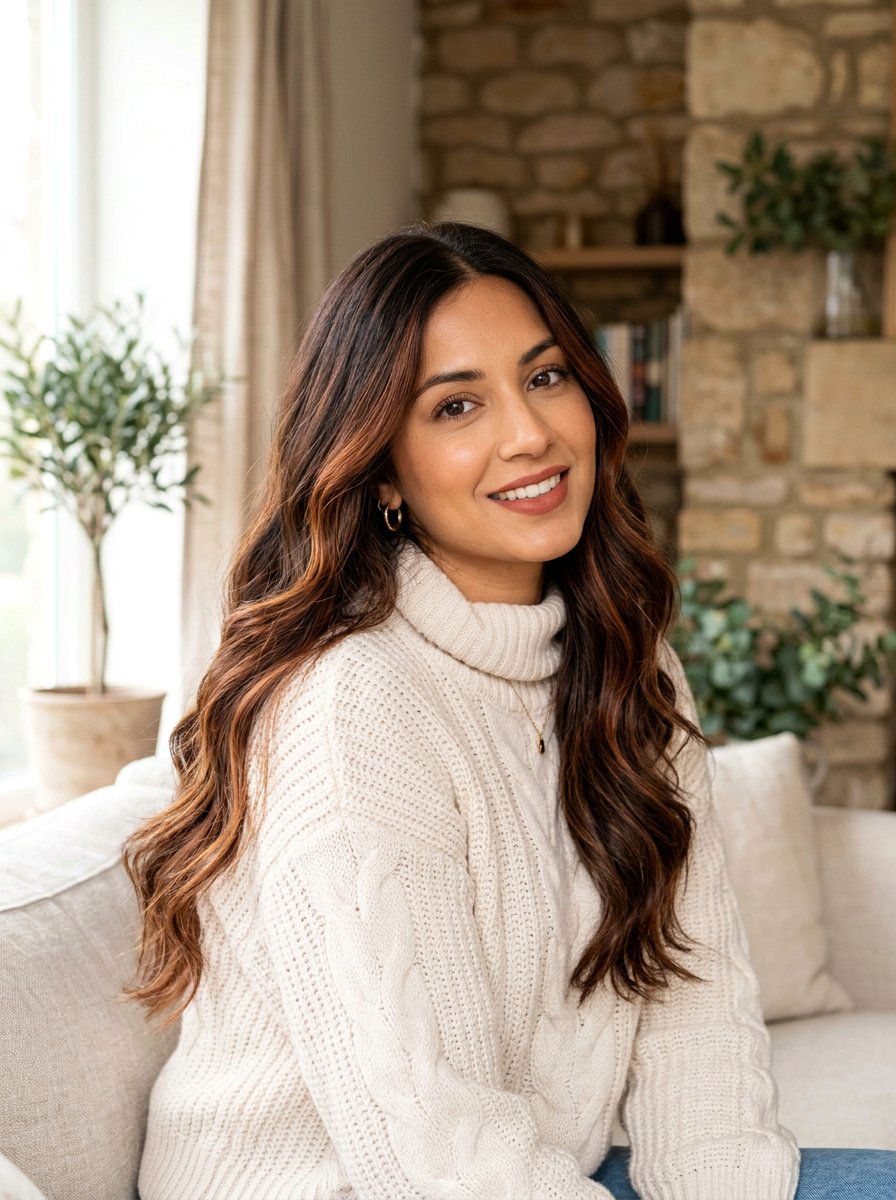 Auburn Balayage On Brunette Hair - 20 rich auburn balayage - 20 rich auburn balayage