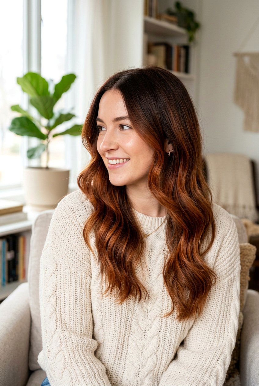 Auburn Balayage On Brunette Hair - 20 natural looking auburn balayage - 20 natural looking auburn balayage