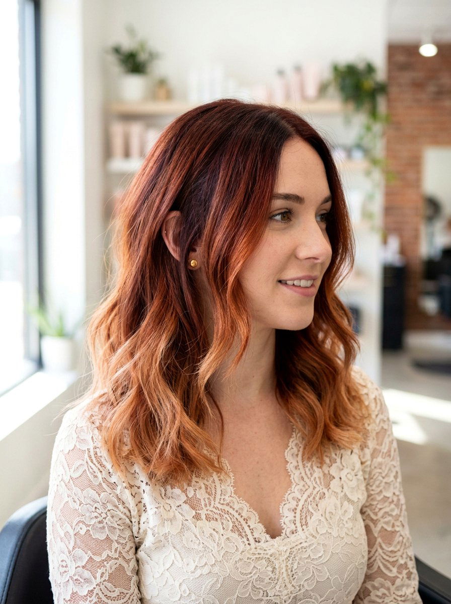 Auburn Balayage On Fine Hair - 20 rich auburn balayage - 20 rich auburn balayage