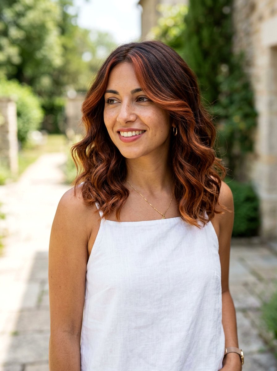 Auburn Balayage On Medium Length Hair - 20 rich auburn balayage