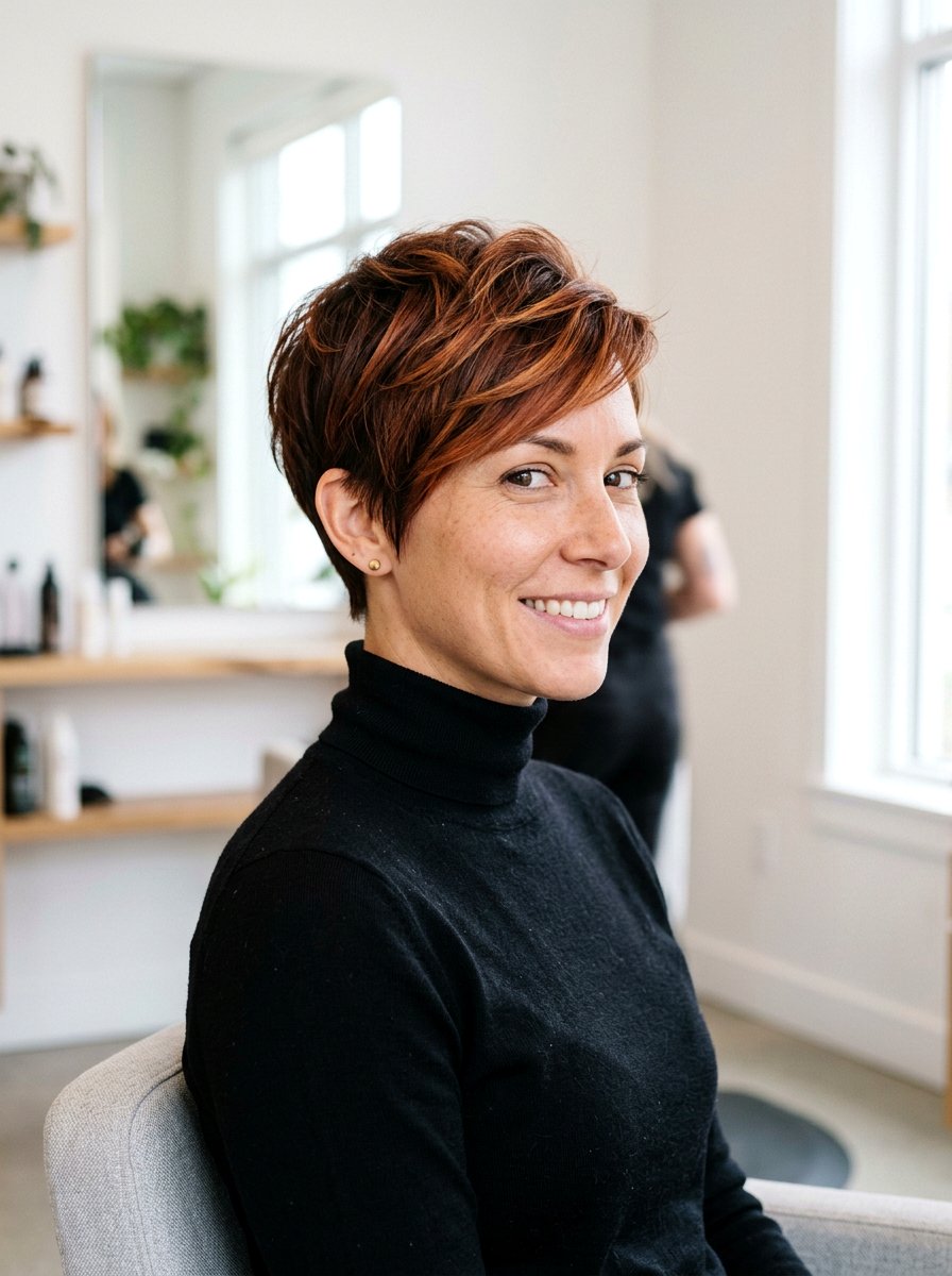 Auburn Balayage On Pixie Cut - 20 rich auburn balayage - 20 rich auburn balayage