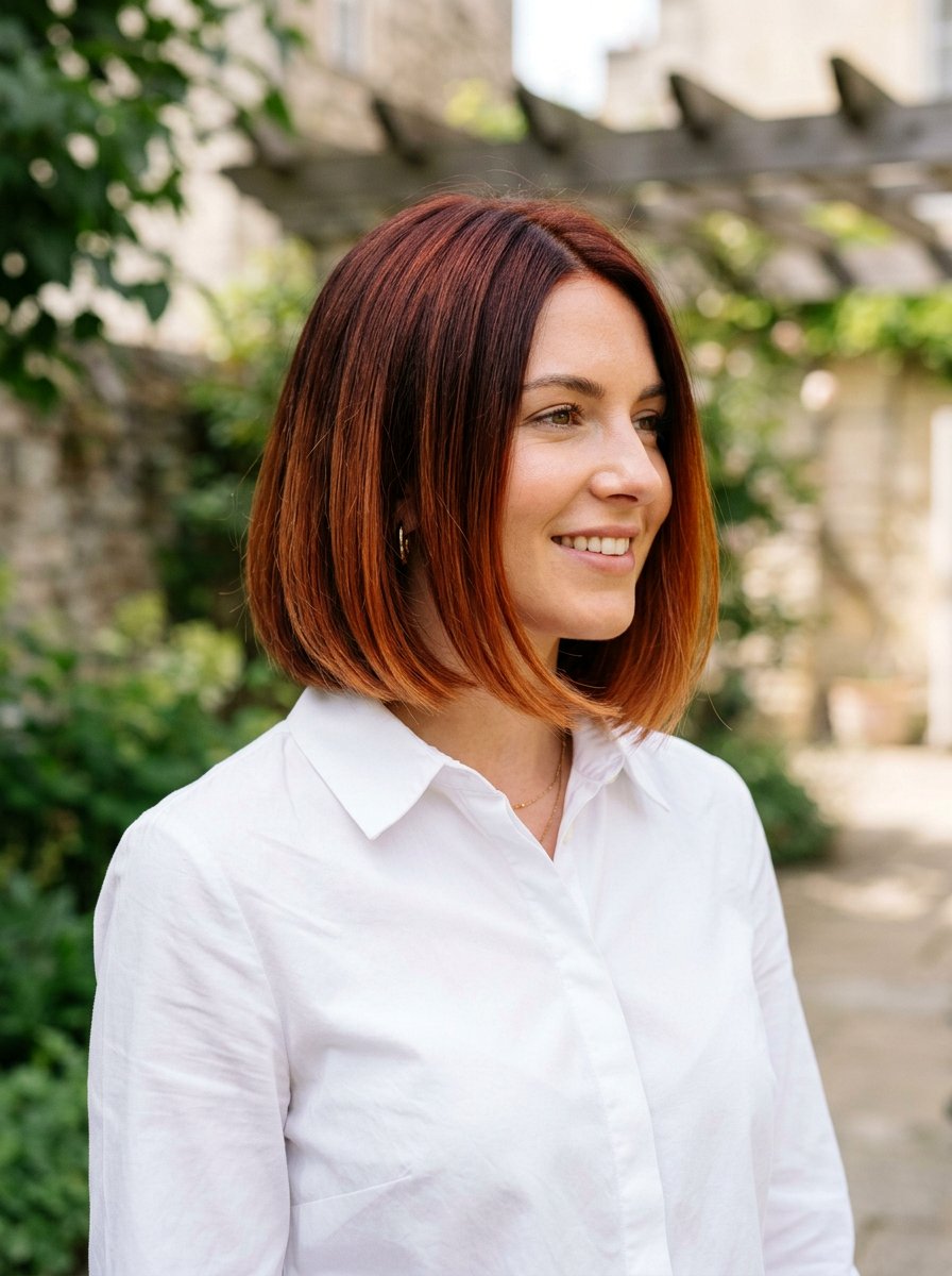 Auburn Balayage On Short Bob Haircut - 20 rich auburn balayage - 20 rich auburn balayage