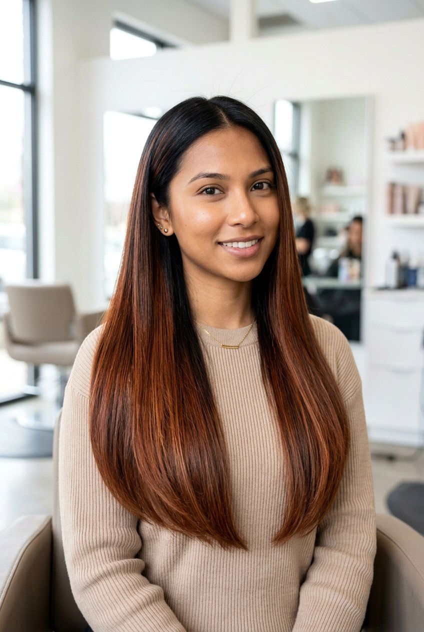 Auburn Balayage on Black Hair - 20 auburn balayage on dark hair - 20 auburn balayage on dark hair