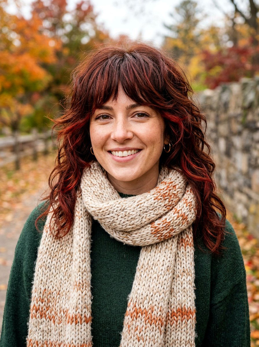 Auburn Brown Shag Haircut - 20 shag hair color ideas for brunettes - 20 shag hair color ideas for brunettes