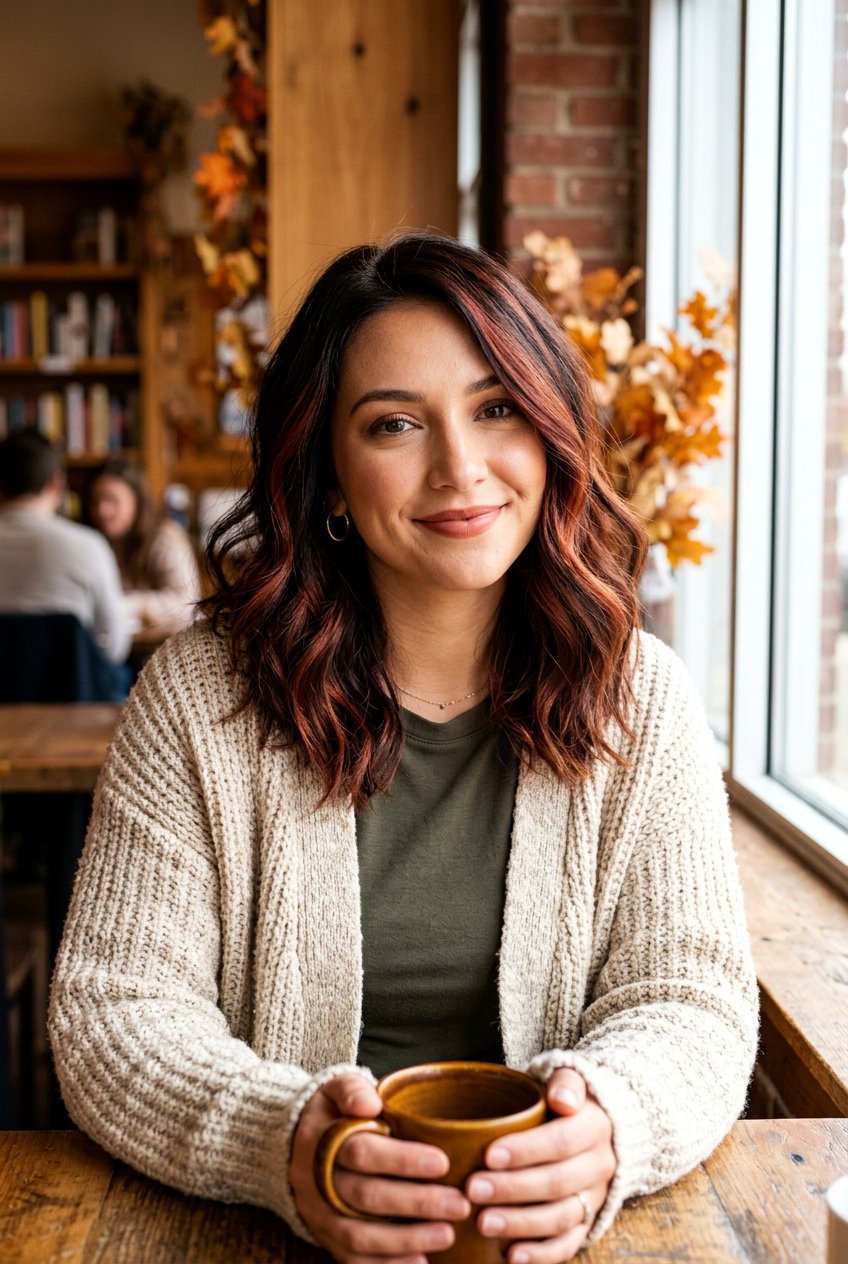 Auburn Brunette Balayage Lob - 20 brunette balayage for shoulder length layers - 20 brunette balayage for shoulder length layers