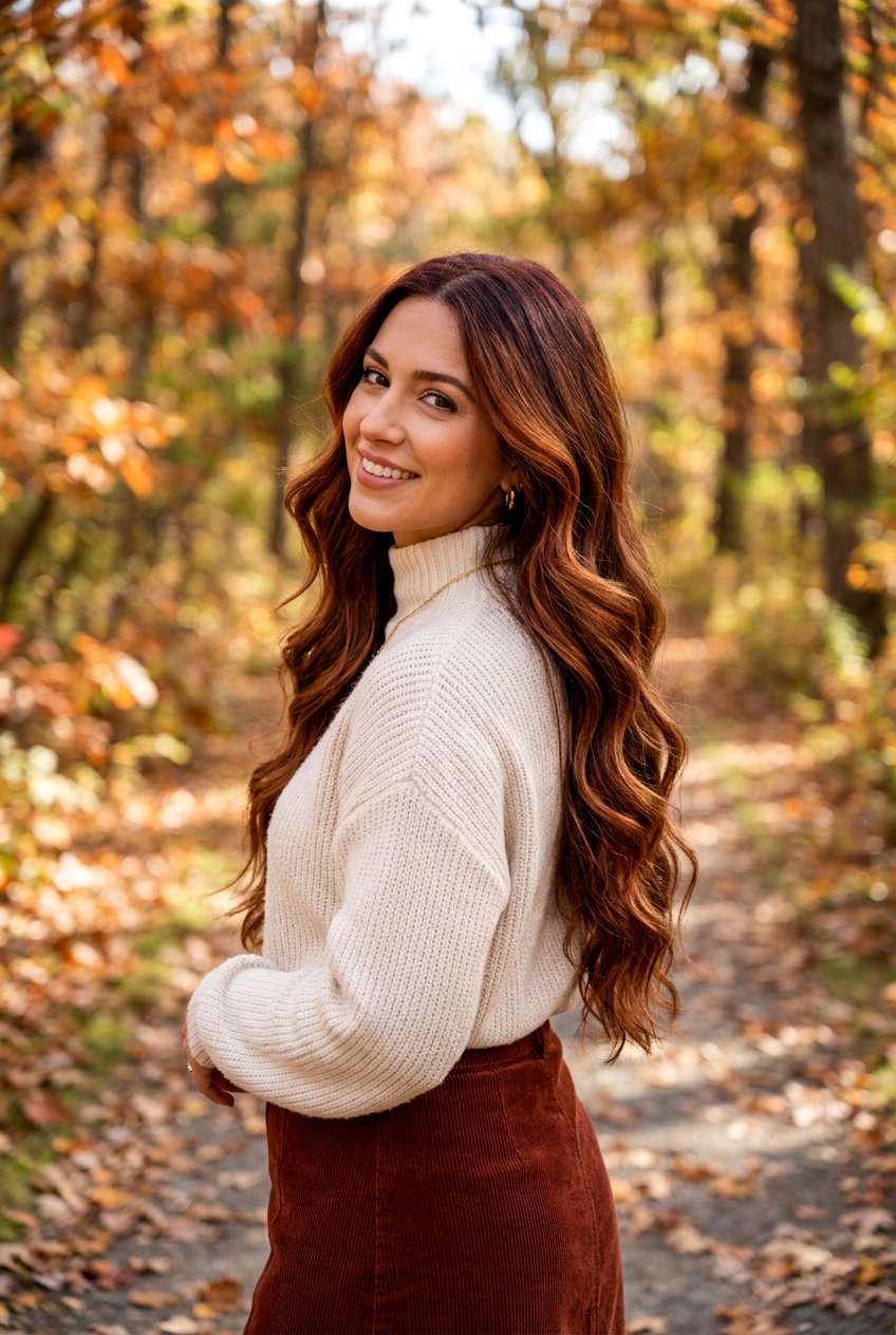 Auburn Brunette Balayage On Long Hair - 20 low maintenance brunette balayage - 20 low maintenance brunette balayage