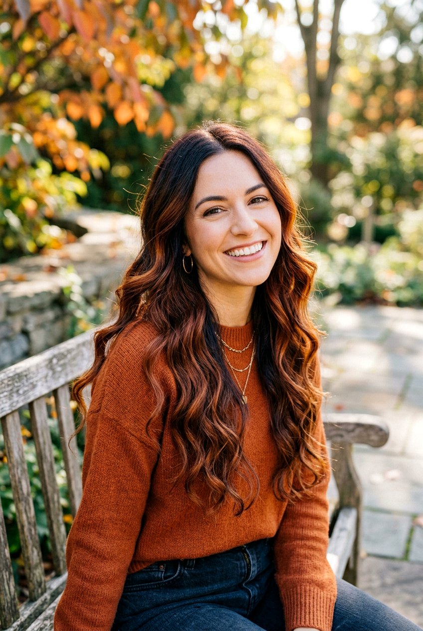 Auburn Cinnamon Balayage on Dark Hair - 20 auburn balayage on dark hair - 20 auburn balayage on dark hair