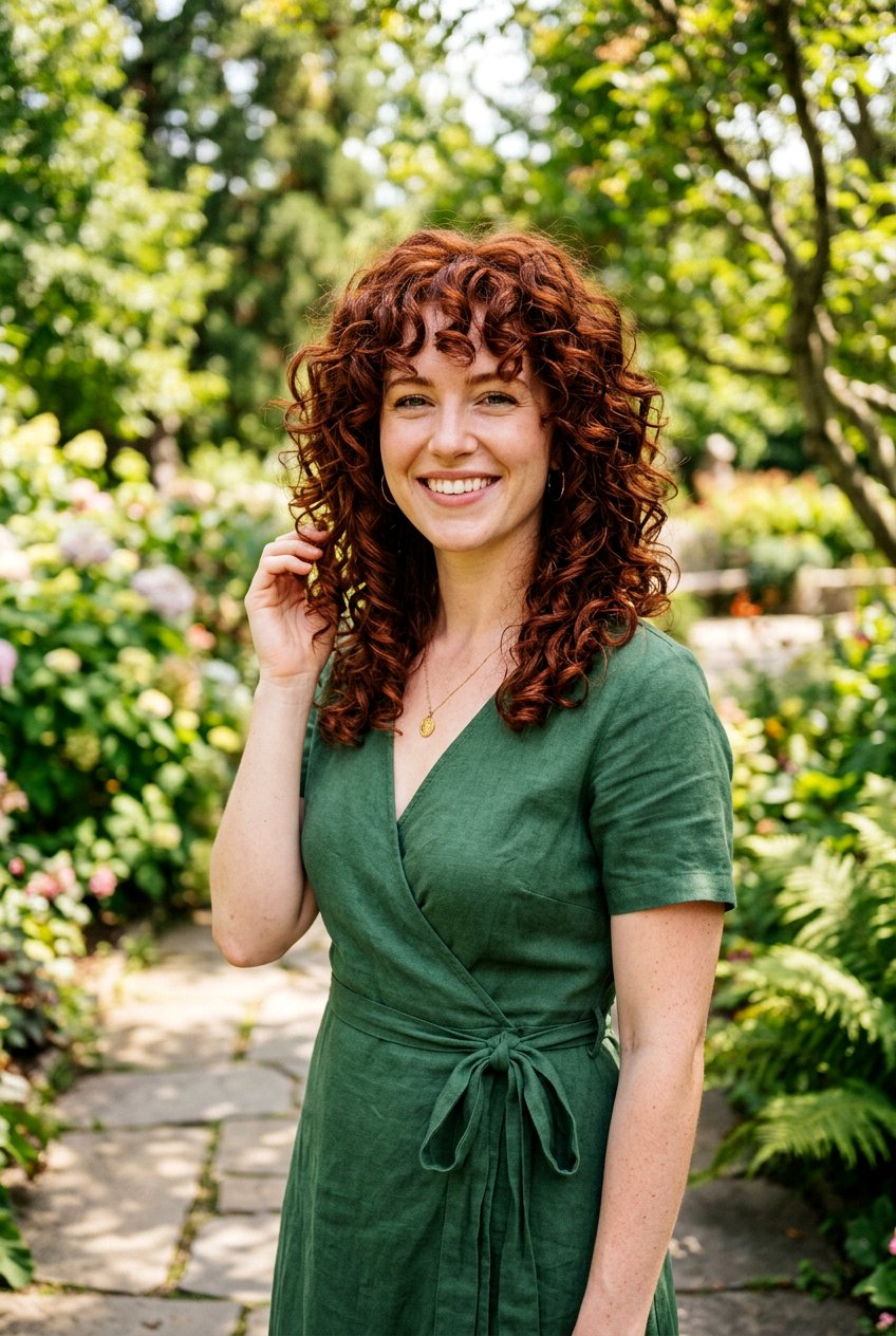 Auburn Curly Shag - 20 hair color ideas for curly shags - 20 hair color ideas for curly shags