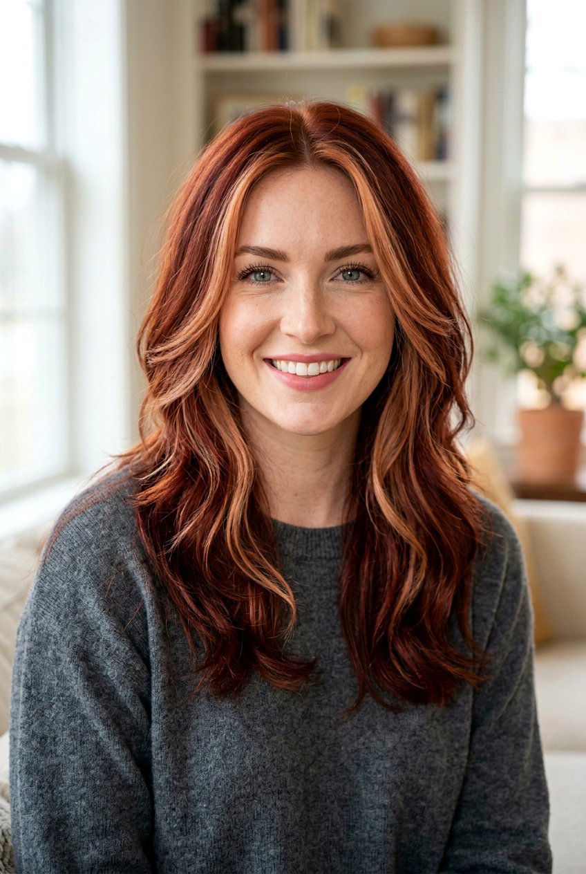 Auburn Hair Face Framing - 20 contour highlights hair - 20 contour highlights hair
