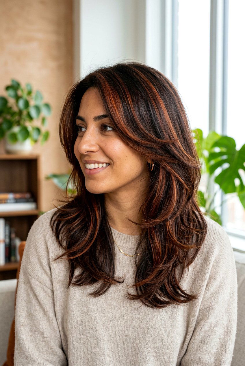 20 Stunning Red Highlights on Dark Brown Hair for a Bold Vibe