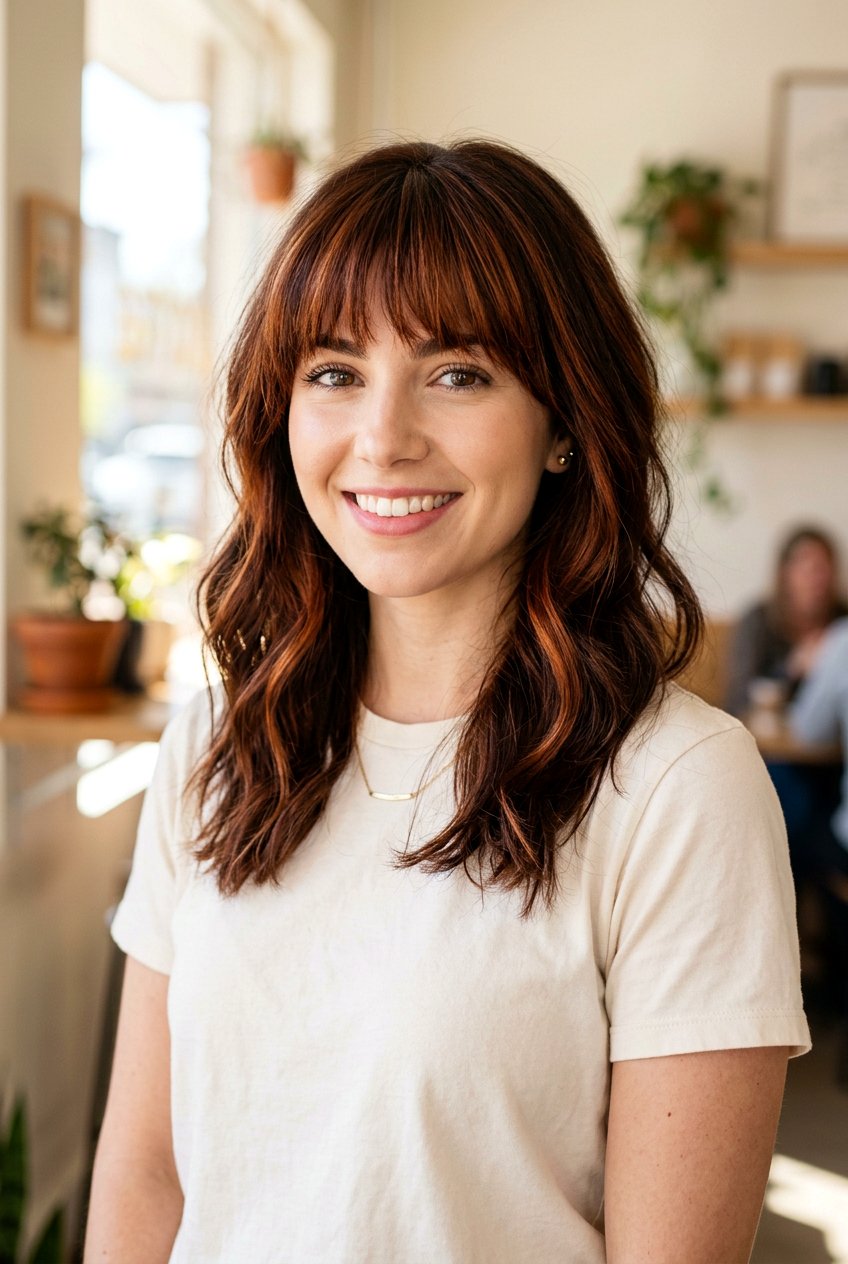 Auburn Highlights On Dark Brown Hair With Bangs - 20 auburn highlights on dark brown hair - 20 auburn highlights on dark brown hair