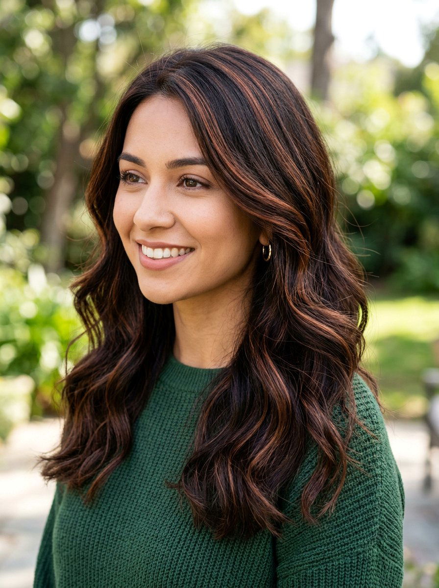 Auburn Highlights on Dark Brown Hair - 20 soft auburn highlights on brown hair - 20 soft auburn highlights on brown hair