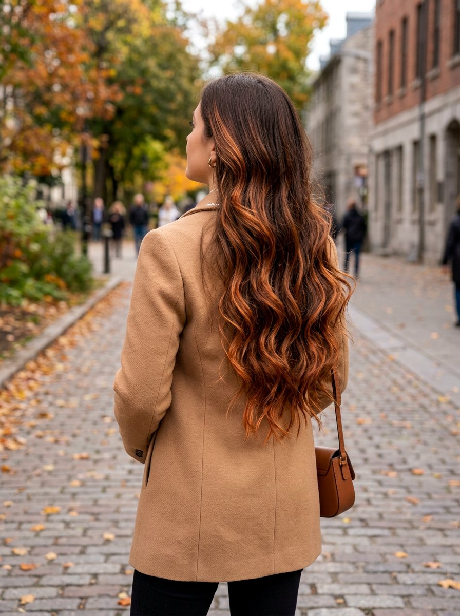 Auburn Highlights on Long Brown Hair - 20 soft auburn highlights on brown hair - 20 soft auburn highlights on brown hair