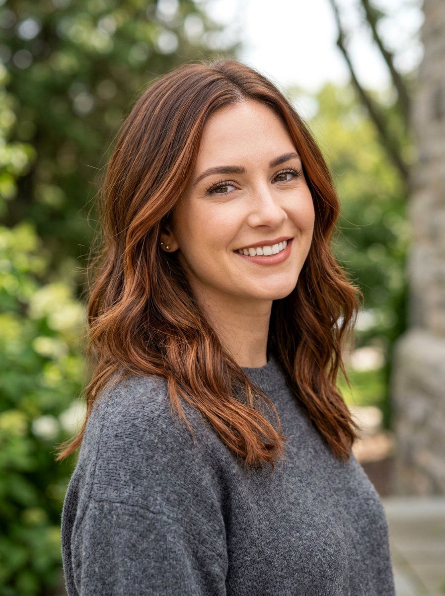 Auburn Highlights on Medium Brown Hair - 20 soft auburn highlights on brown hair - 20 soft auburn highlights on brown hair