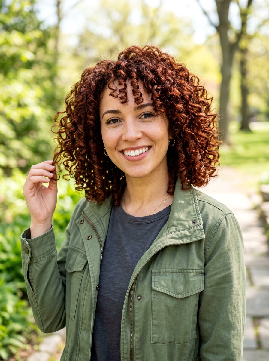 Auburn Red Curly Bob - 20 curly bob hair color ideas - 20 curly bob hair color ideas