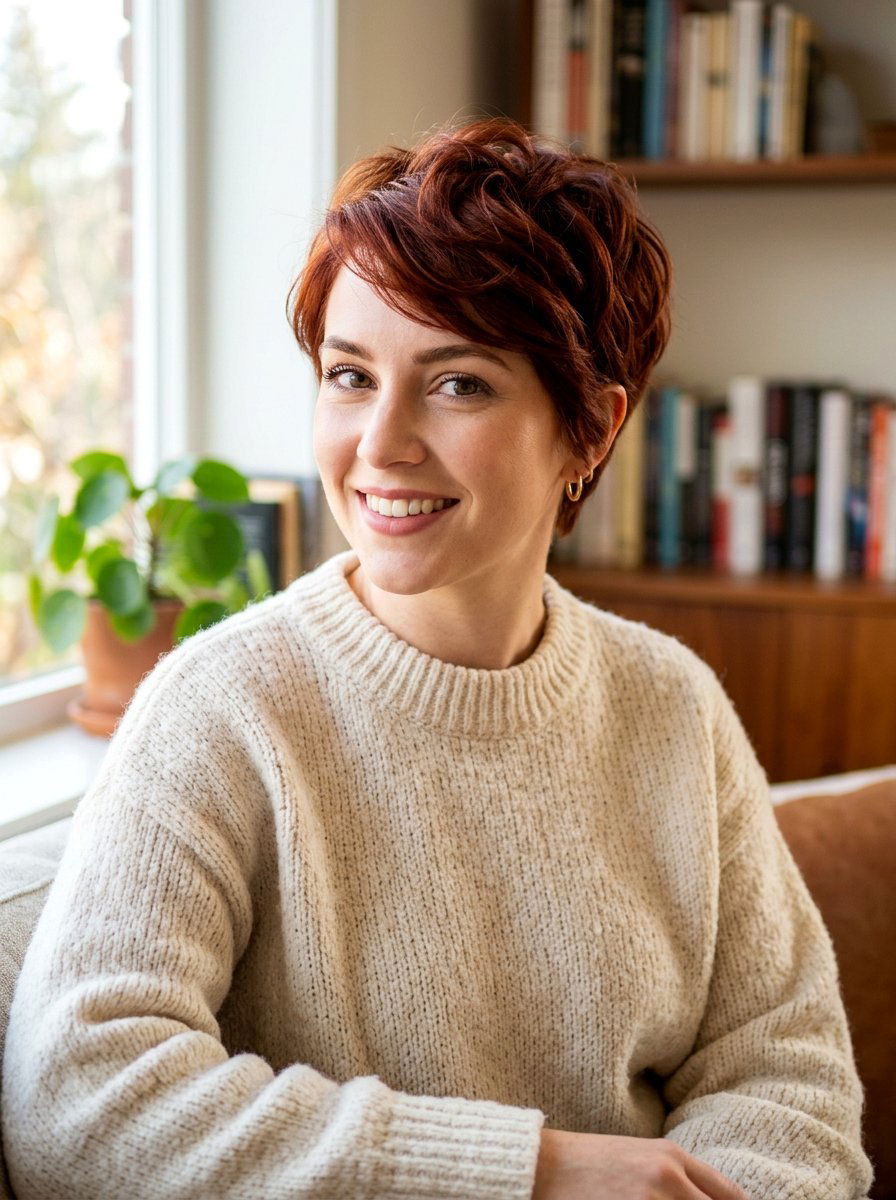 Auburn Red Pixie Cut - 20 salon color ideas for pixie cuts - 20 salon color ideas for pixie cuts