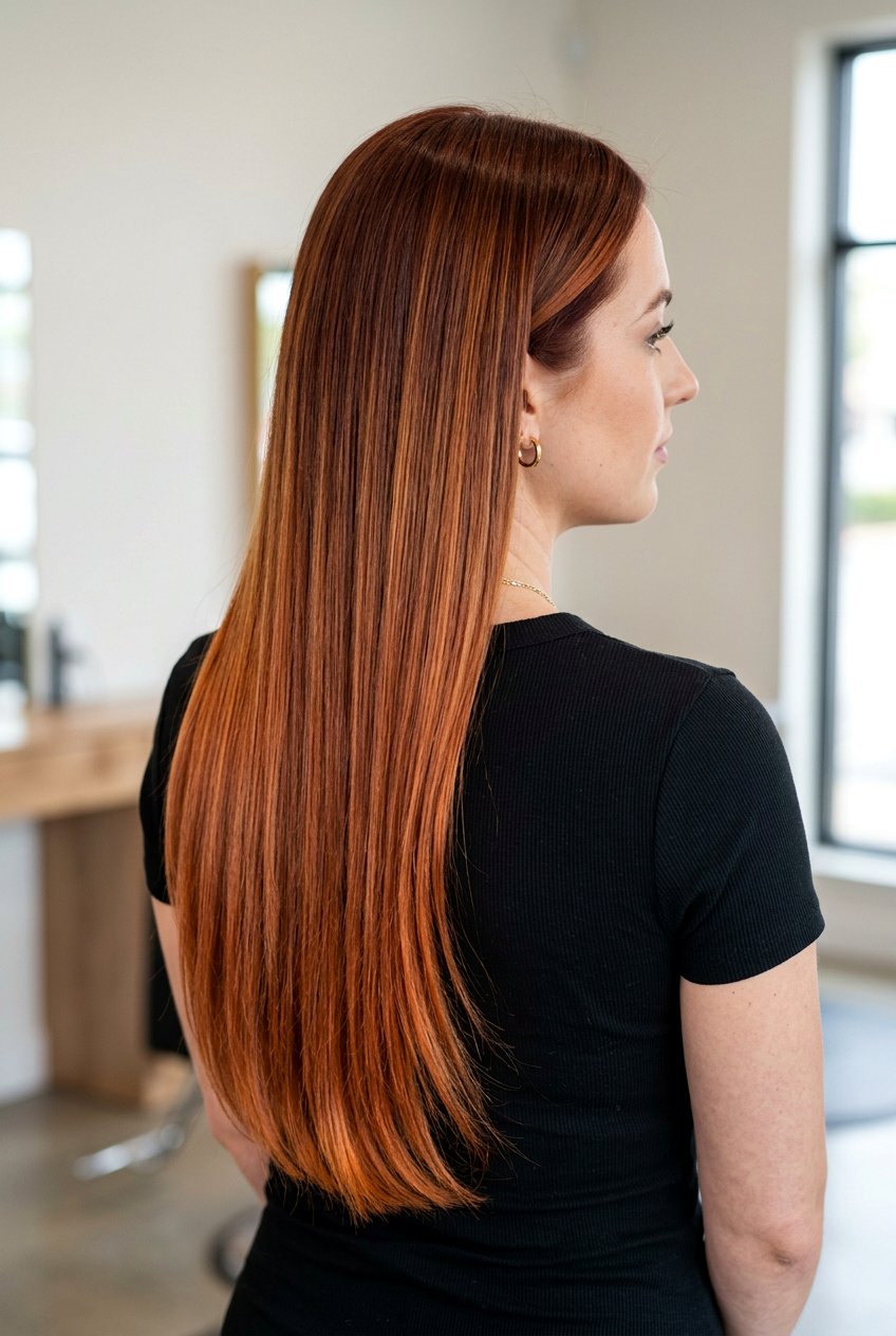 Auburn Root with Copper Red Ends Balayage - 20 copper red balayage - 20 copper red balayage