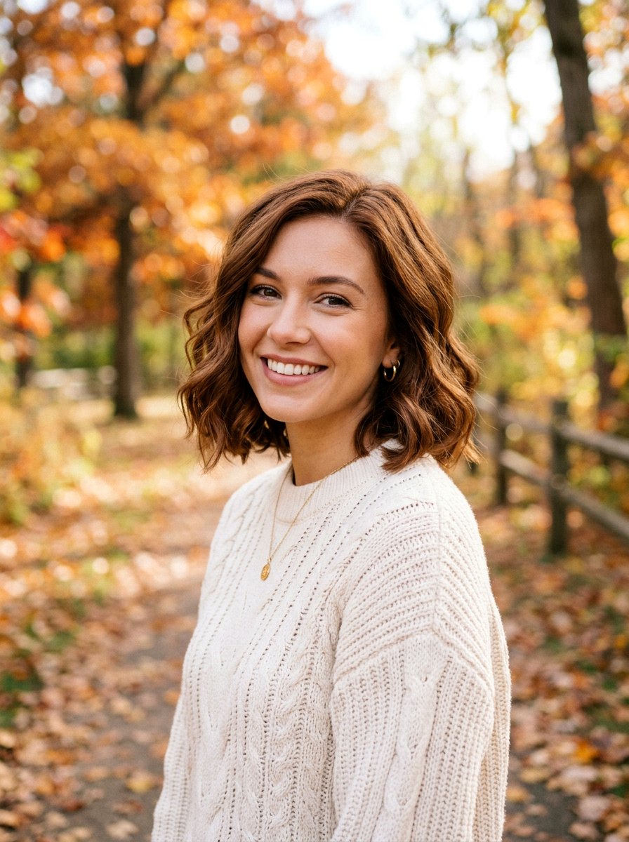 Auburn Wavy Bob - 20 red bob hair color ideas - 20 red bob hair color ideas