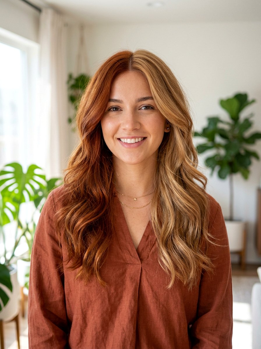 Auburn and Honey Blonde Split Dye - 20 red and blonde split dye hair - 20 red and blonde split dye hair