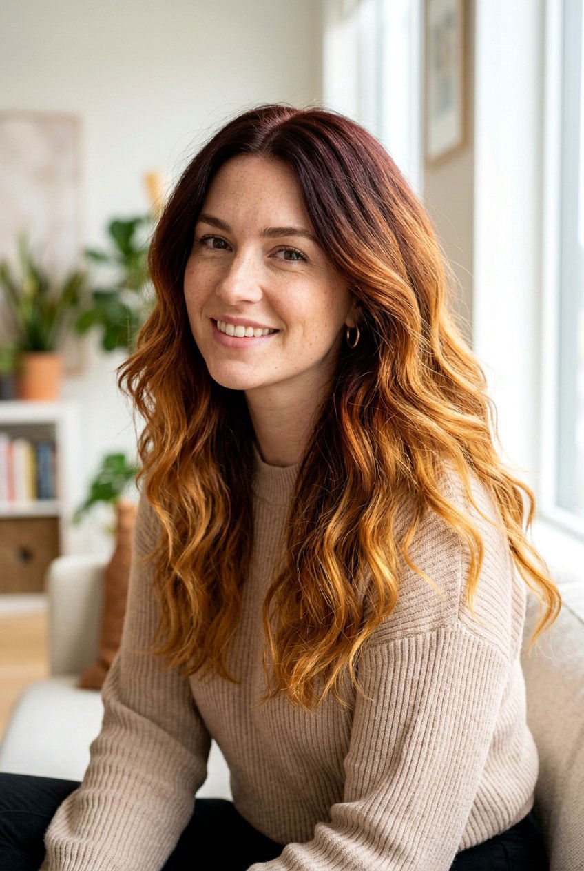 Auburn ombre - 20 ombre hair color ideas - 20 ombre hair color ideas