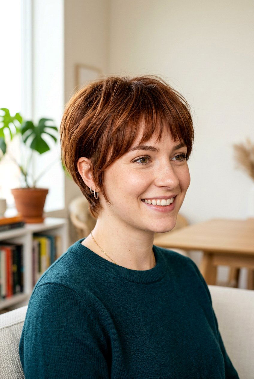 Auburn pixie with bangs - 20 hair color ideas for short hair - 20 hair color ideas for short hair