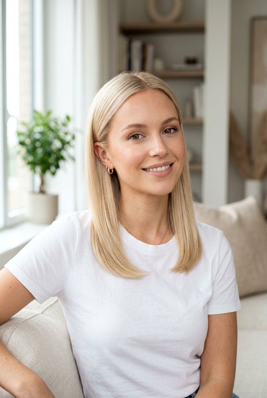 Baby Blonde Sleek Blowout - 20 expensive blonde blowout hairstyle - 20 expensive blonde blowout hairstyle