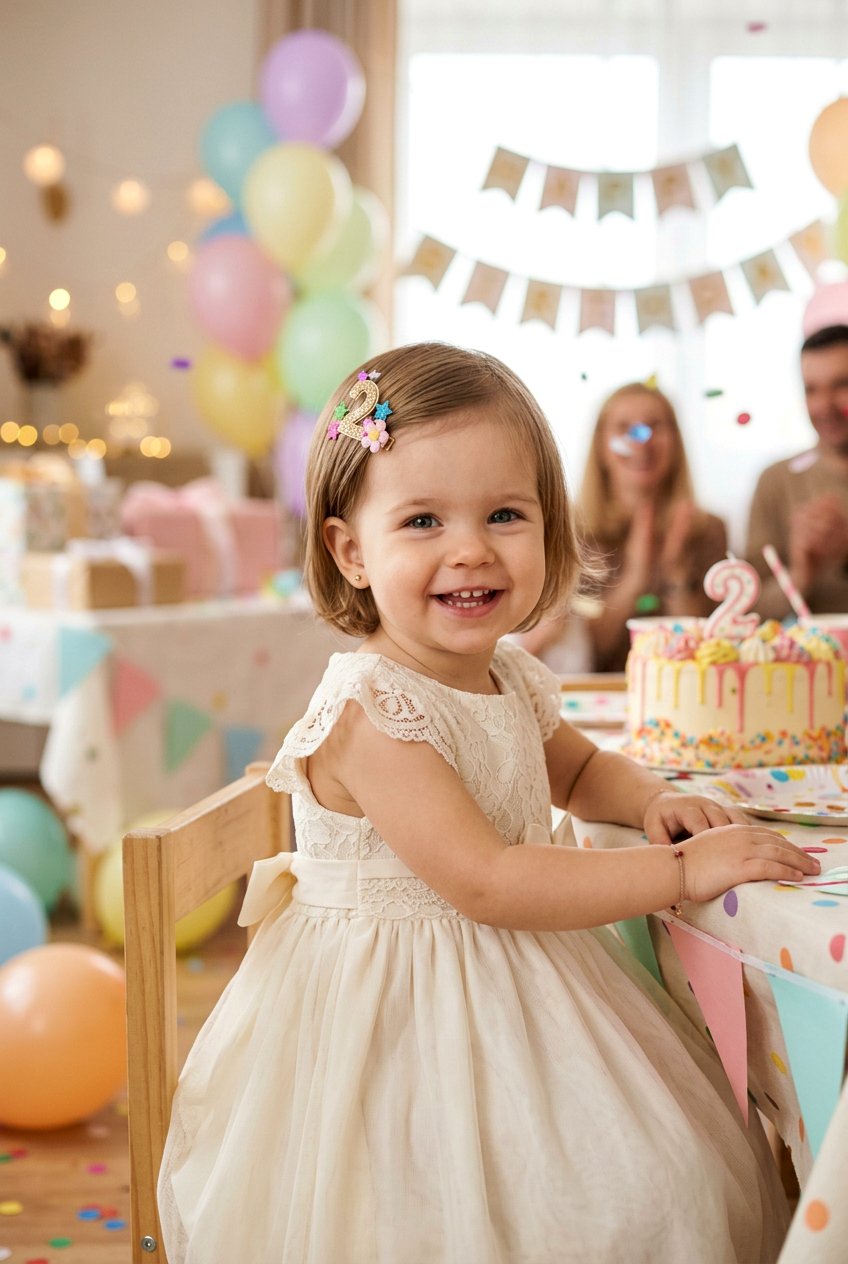 Baby Bob With Birthday Hair Clip - 20 first birthday hairstyles for girls - 20 first birthday hairstyles for girls