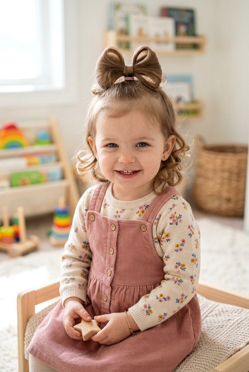 Baby Hair Bow Ponytail - 20 baby hair styling ideas for girls - 20 baby hair styling ideas for girls