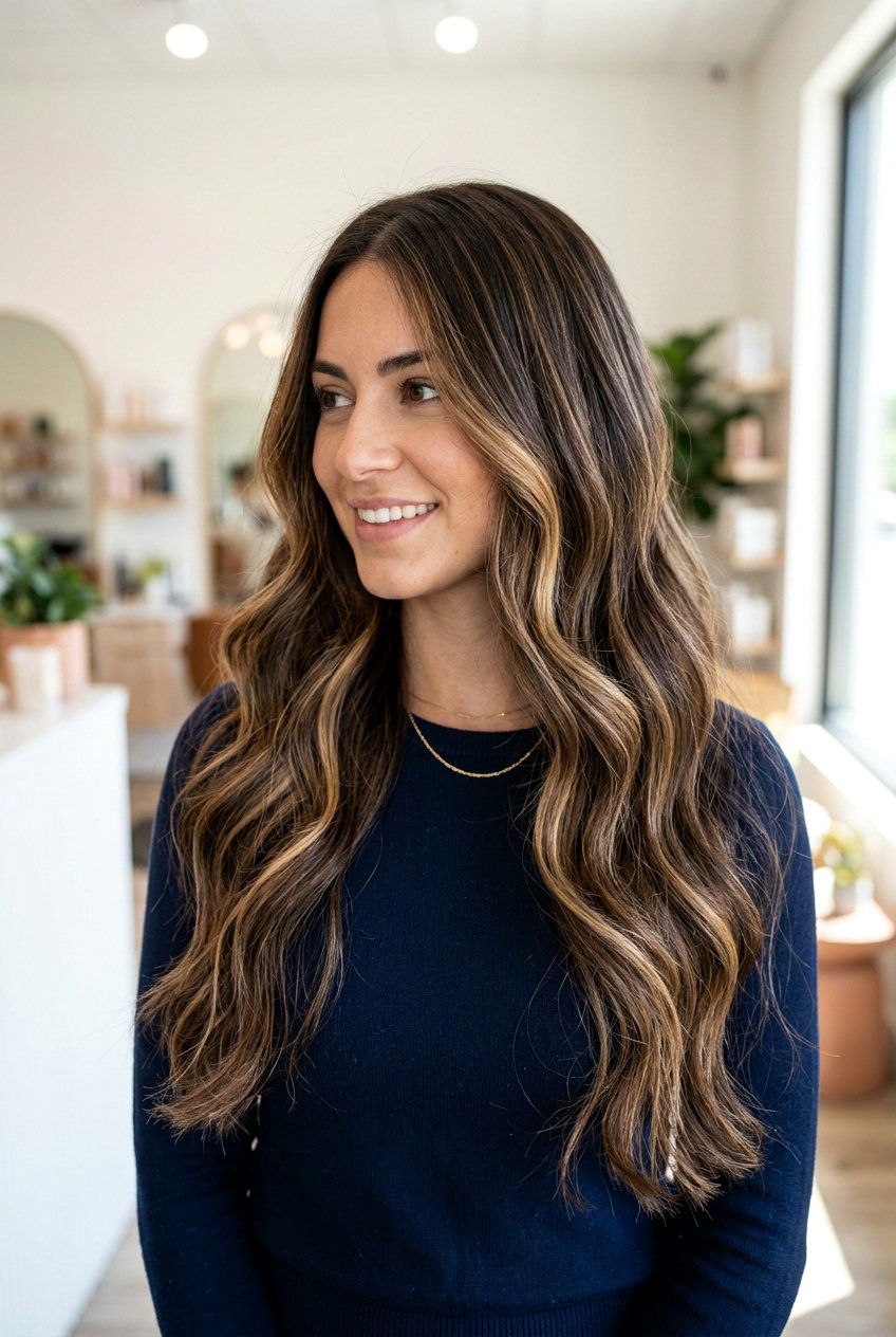 Babylights Mixed With Brunette Ribbon Highlights - 20 brunette ribbon highlights - 20 brunette ribbon highlights